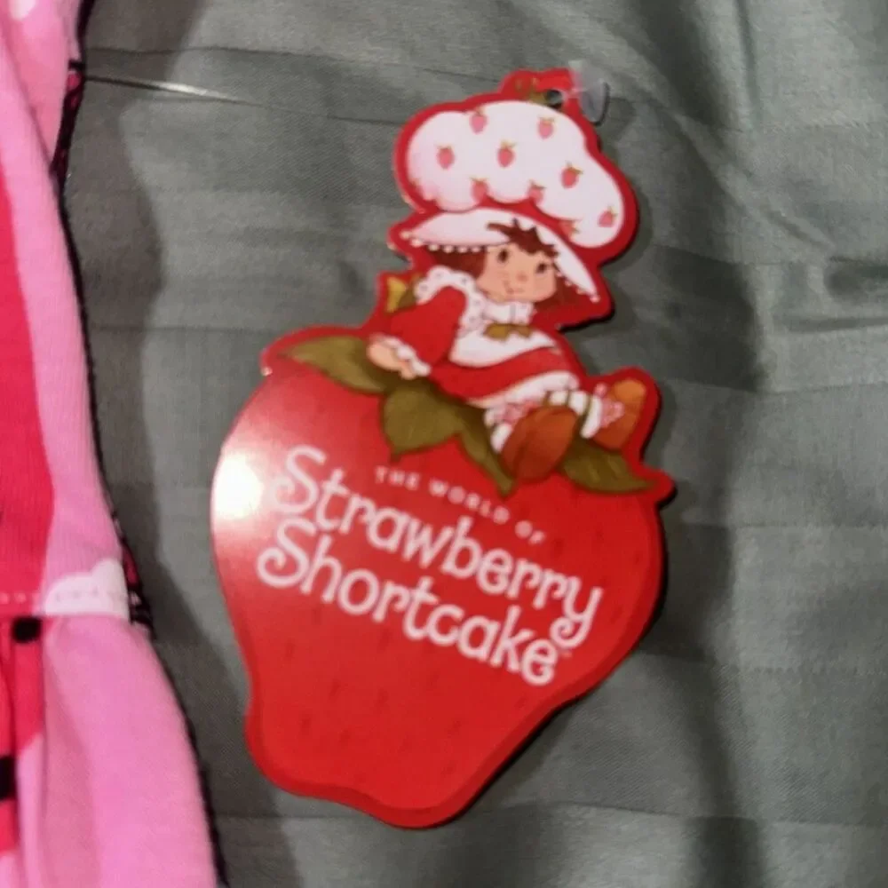 Strawberry Shortcake Girls Pink Strawberry Print Dress Short Sleeve 4T NWT
